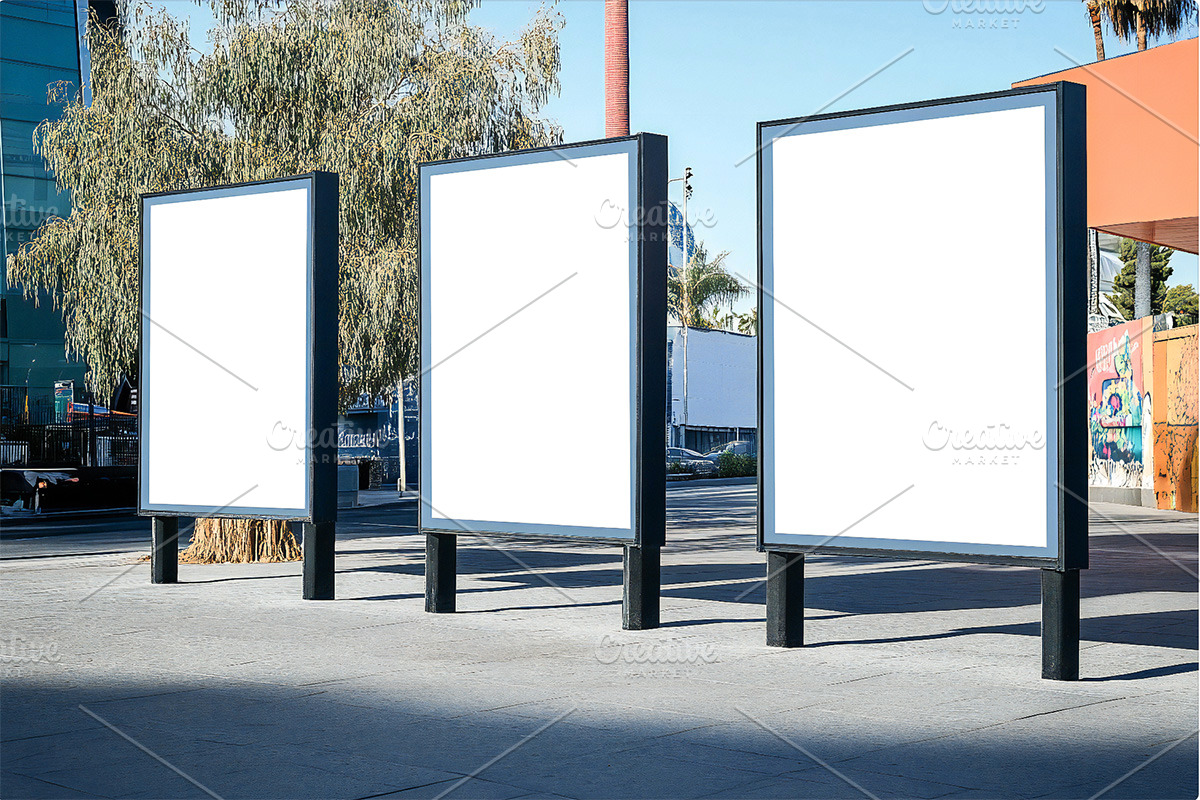 Blank posters in street, a Templates & Theme by VetalStock