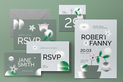 Geometric Wedding Invitation Set, an Invitation Template by graphicook (Thumbnail 2 of 3)