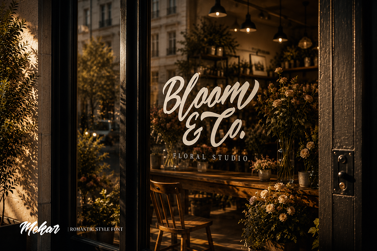 Mekar - Logotype, a Script Font by ShowUp! Studio (Photo 11 of 13)