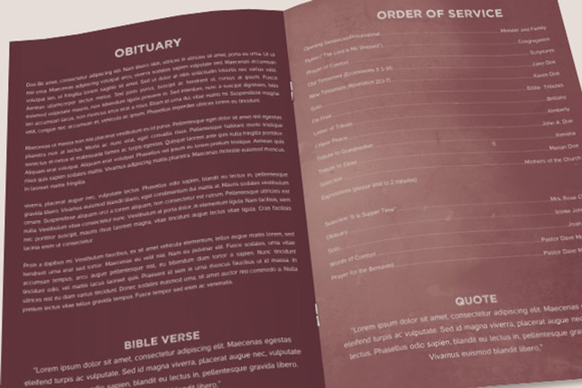 Remembrance Funeral Program Bundle, a Brochure Template by loswl (Photo 9 of 9)