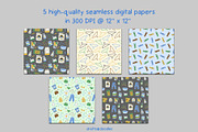 Laundry Day Clipart and Pattern Set, a Pattern Graphic by Drafts n Doodles (Thumbnail 4 of 11)