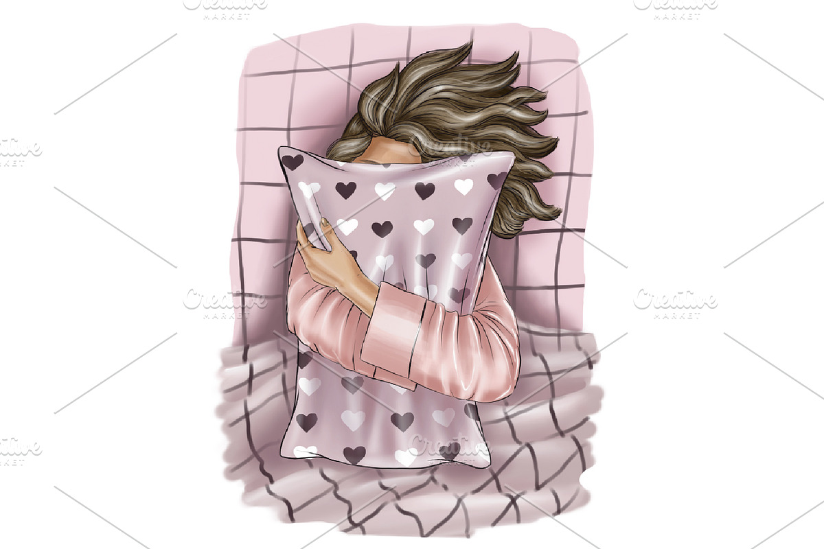 Sleeping girl, png clip-art, a Person Illustration by KupalinaArt (Photo 3 of 8)