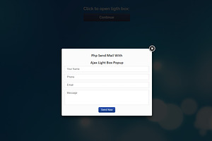 Php Send Mail With Ajax Light Box