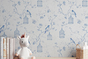 Floral Blue Toile Seamless Patterns, a Pattern Graphic by Olya Creative (Thumbnail 7 of 18)