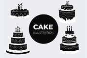 Birthday Cake Silhouette Collection, a Decorative Illustration by nandinigraphics (Thumbnail 1 of 3)