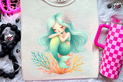 Summer Mermaid Watercolor Clipart, an Illustration by CreationArt (Thumbnail 5 of 9)