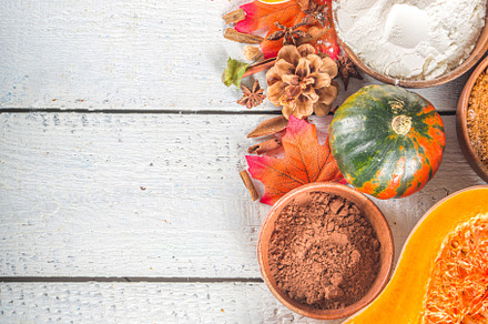 Autumn pumpkin spice baking backgrou stock photo containing pumpkin spice and, a Food & Drink Photo by Rimma