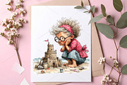 Funny Grandma Summer Clipart, a Seasonal Illustration by Canvas Craft (Thumbnail 7 of 7)