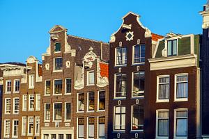 Amsterdam buildings containing traditional, water, and dutch