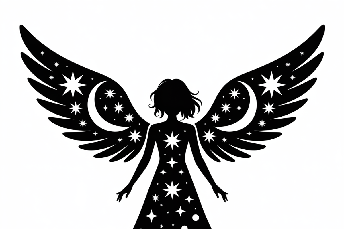 starry angel wings silhouette, an Illustration by Amazin_art (Photo 20 of 21)