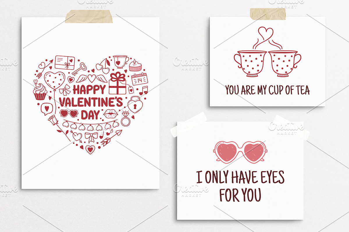 Valentines day Love vector doodles, a Graphic by InkySplash (Photo 5 of 5)