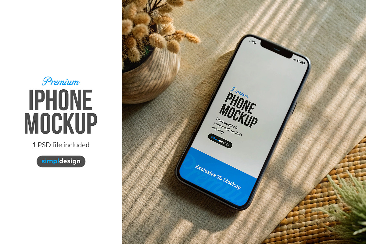 iPhone Mockup Natural Plants, an iPhone Mockup by SimplDesign (Photo 1 of 2)