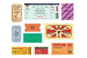 Vintage tickets, paper coupons for circus, cinema, an Arts & Entertainment Photo by Elegant Solution