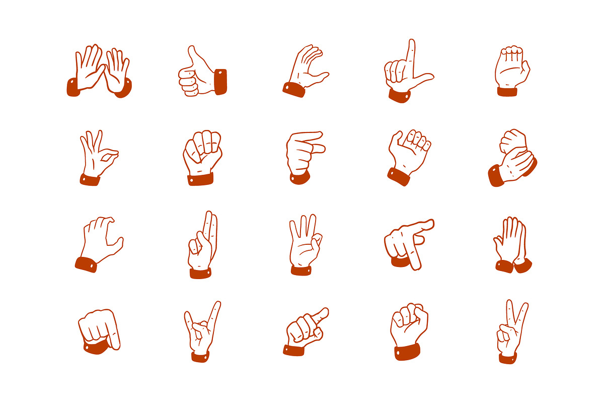 40 Sign Language Hand Drawing, an Object Graphic by SLAB! Design (Photo 2 of 3)