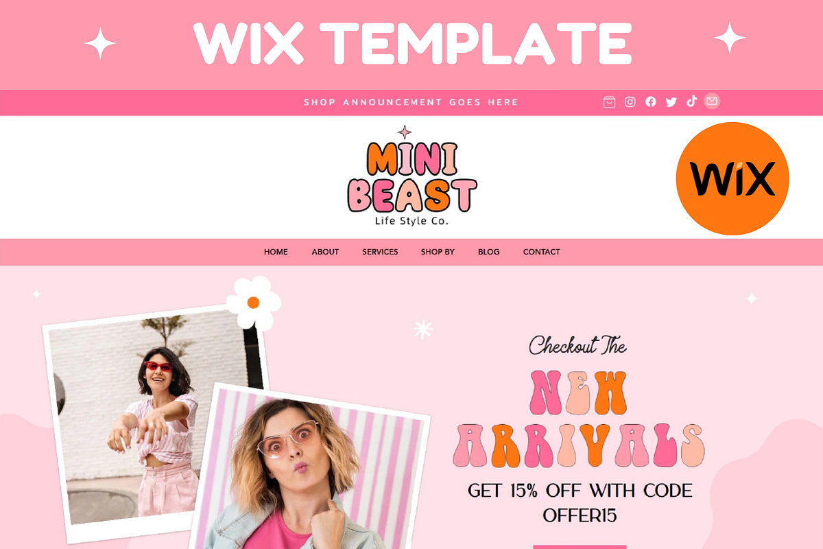 Pink Wix Website Template, a Wix Template by AdvertFox (Photo 1 of 9)