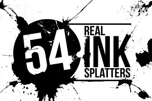 54 Vector Ink Splatters