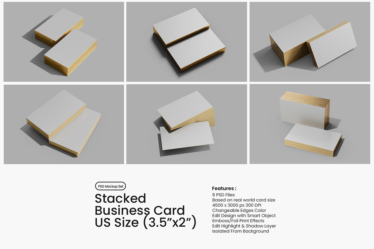 Stacked Business Card Mockup Set, a Mockup by Remnand Studio (Photo 2 of 9)