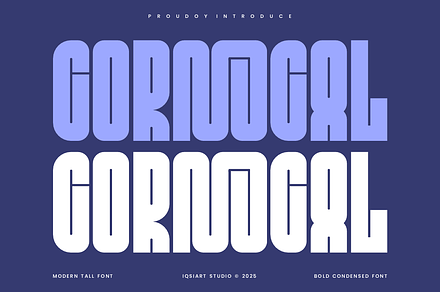 Cornocal - Condensed Tall Font, a Sans Serif Font by Iqsiart Studio
