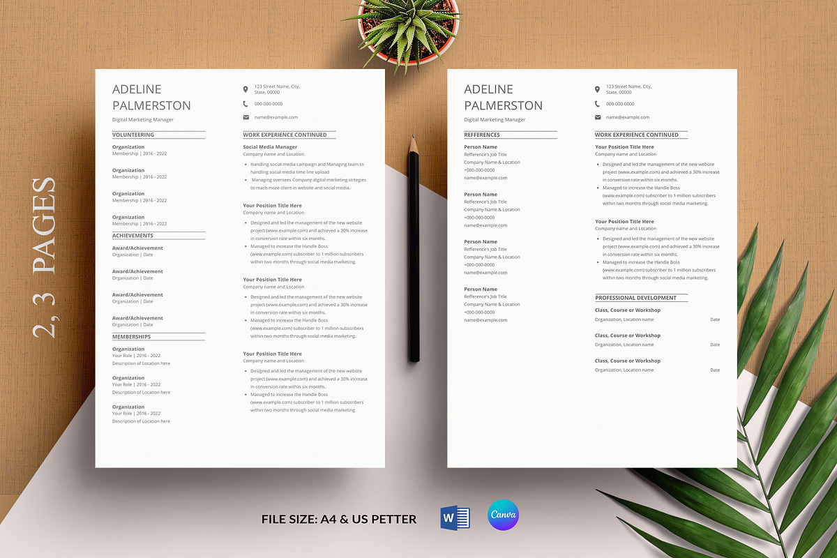 Minimal Resume for Marketing Manager, a Resume Template by SmmrDesign (Photo 2 of 3)