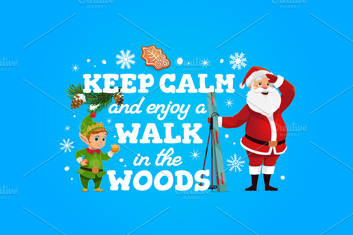 Christmas holiday quote keep calm, an Illustration by Vector Tradition (Photo 2 of 3)
