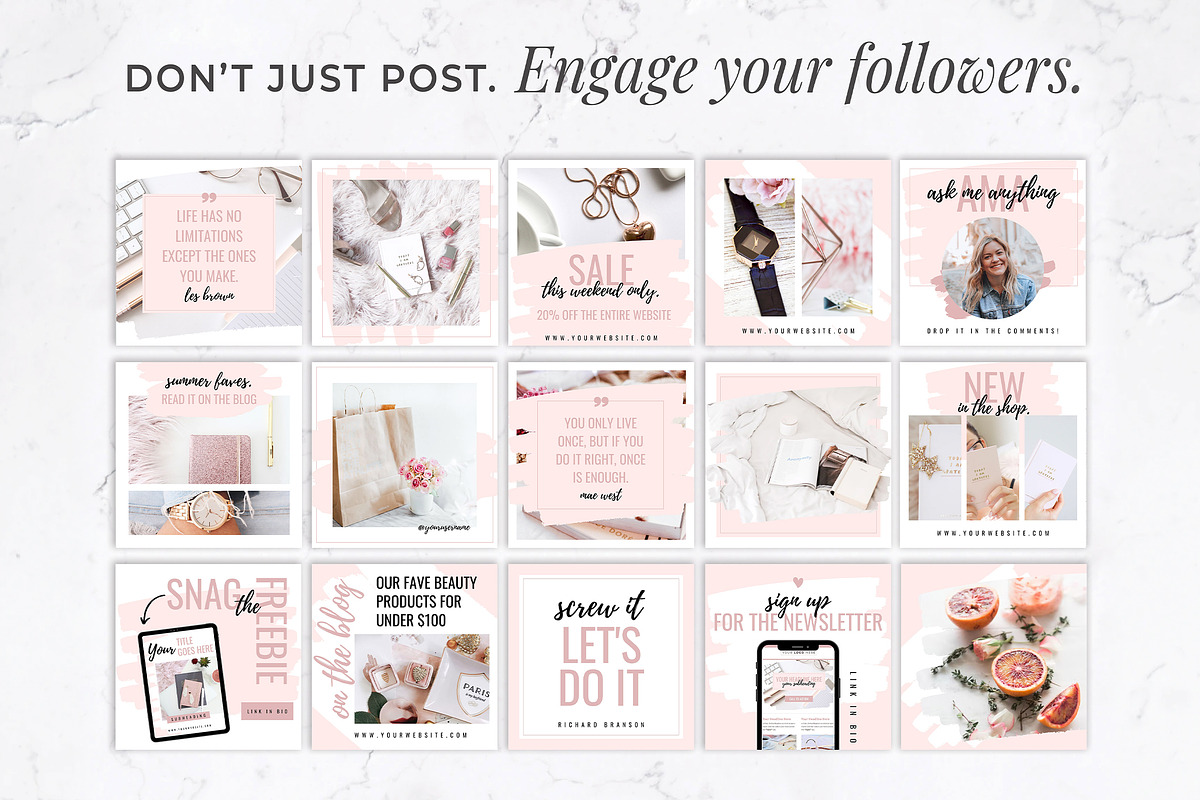 Instagram Posts for Canva | Blush, a Social Media Template by Thirty One Palms Studio (Photo 2 of 8)