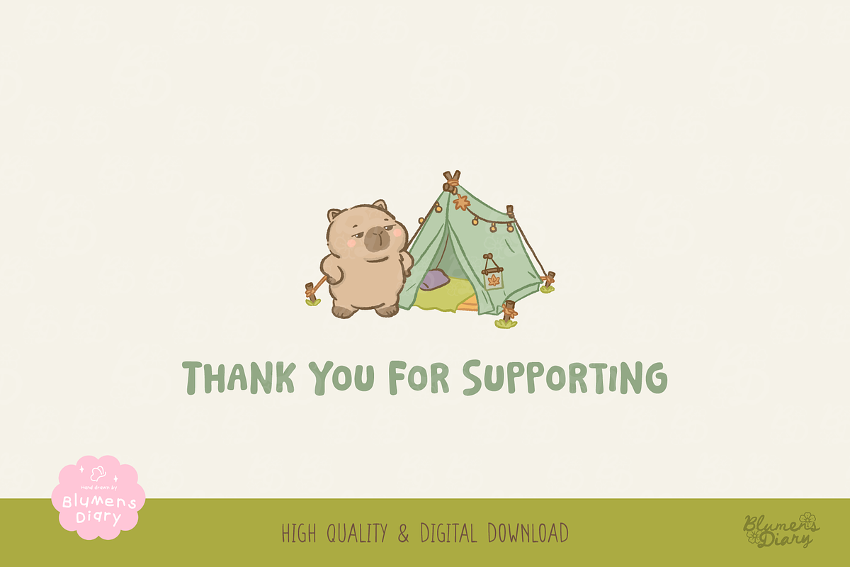 Autumn Capybara Camping Clipart, an Animal Illustration by Blumensdiary (Photo 6 of 6)