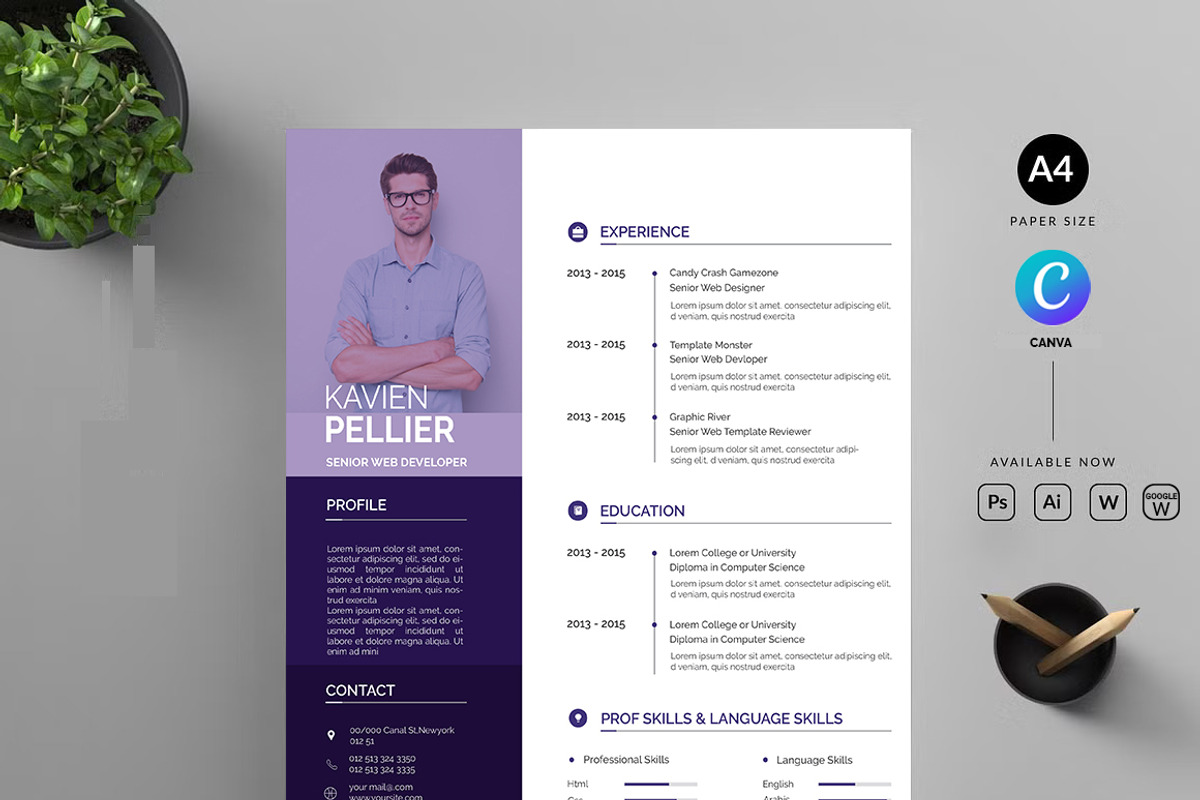 Clean and creative minimal resume, a Resume Template by Blackcloud_Creations (Photo 1 of 5)