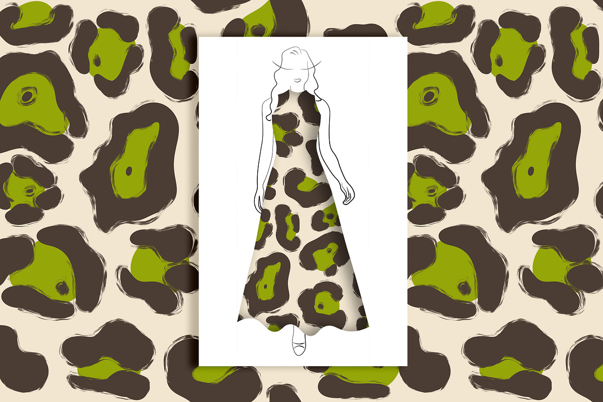 Wild Animal Prints Set Coffe & Lime, a Pattern Graphic by Oksana Dovhopol Art (Photo 15 of 19)