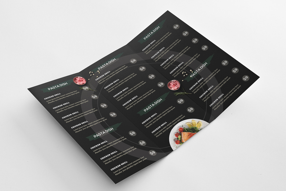 Restaurant Trifold Brochure, a Brochure Template by GreenPixi (Photo 2 of 2)