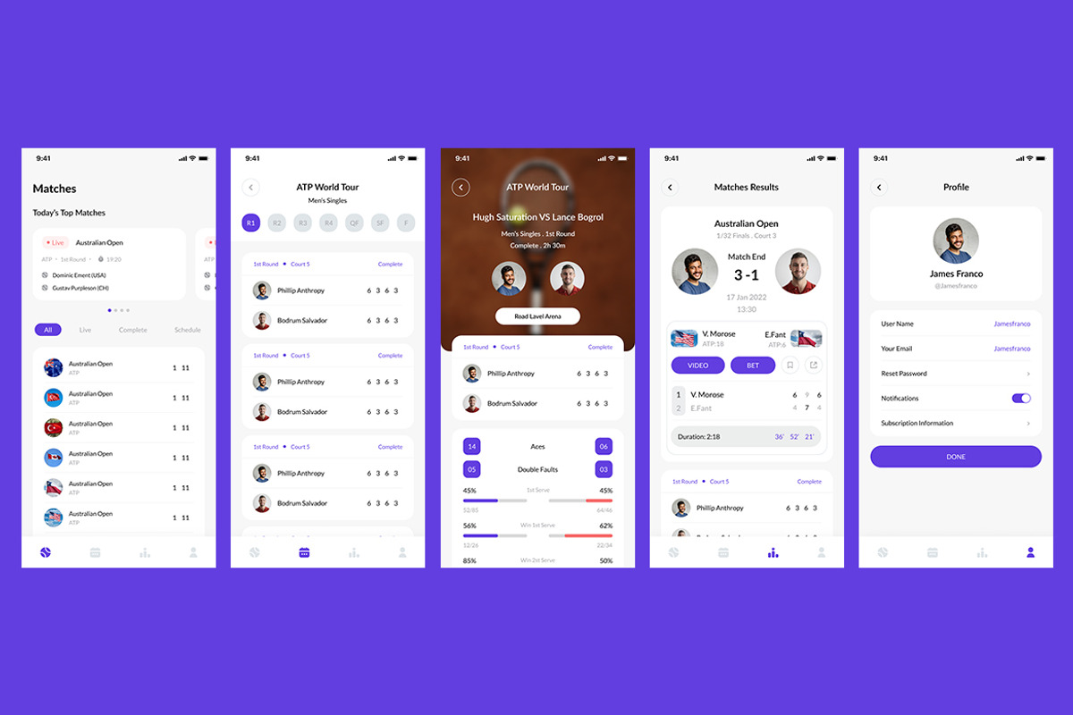 Tennis Match Results & Score App, an App Template by nagaredesignstudio (Photo 2 of 2)