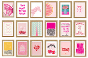 Trendy Pink Preppy Wall Art Prints, a Wallpaper Photo by Chipshpow Graphics (Thumbnail 4 of 10)