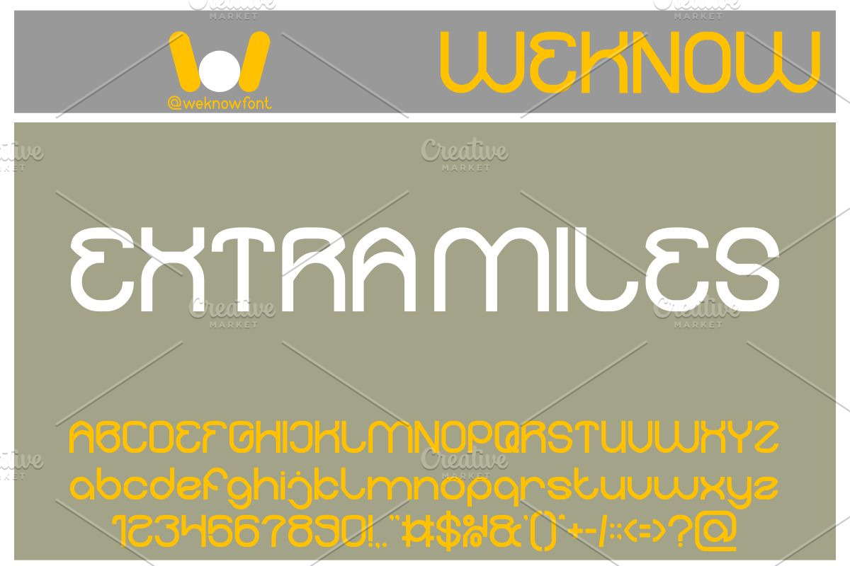 Extra Miles font, a Font by weknow (Photo 1 of 8)