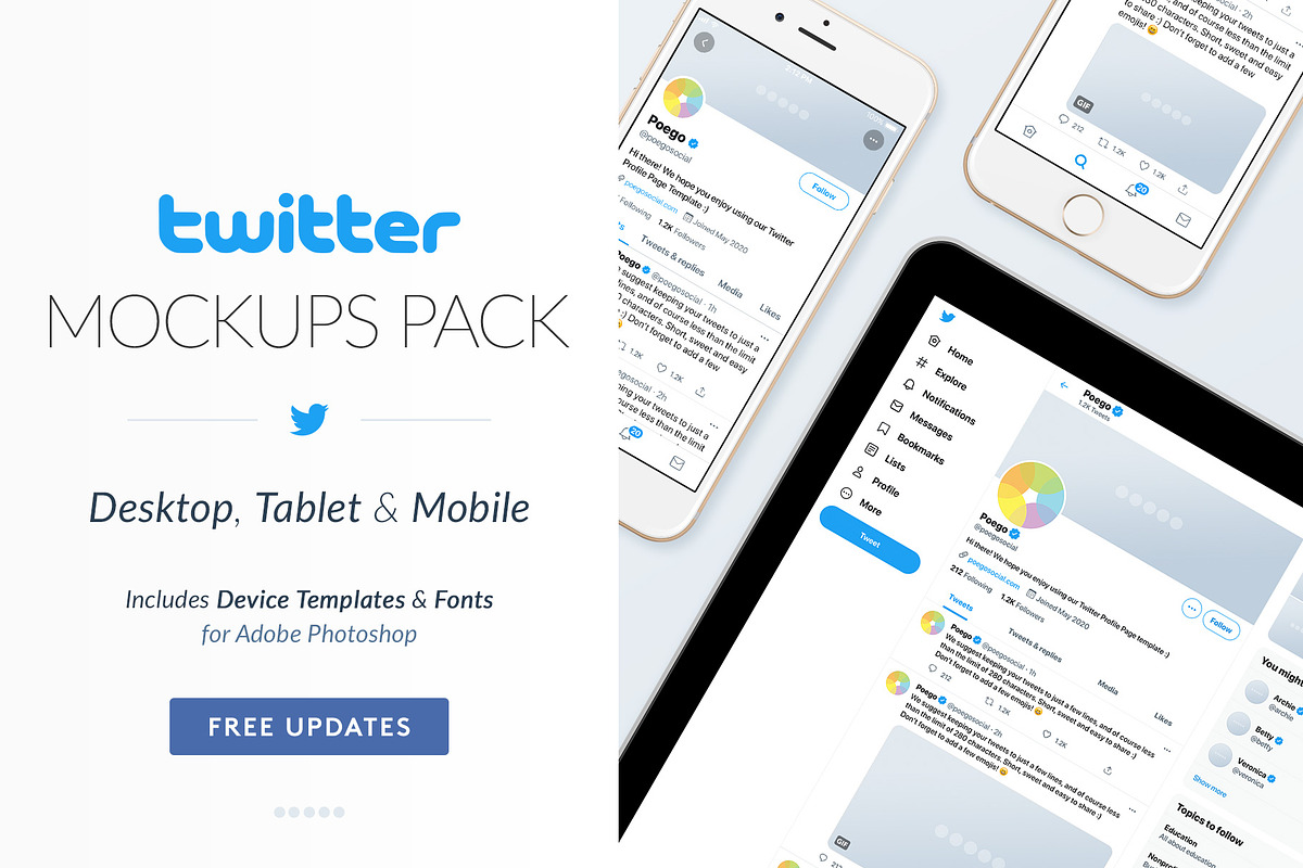 Twitter Social Media Mockups Pack, a Social Media Template by Poego Social (Photo 1 of 7)