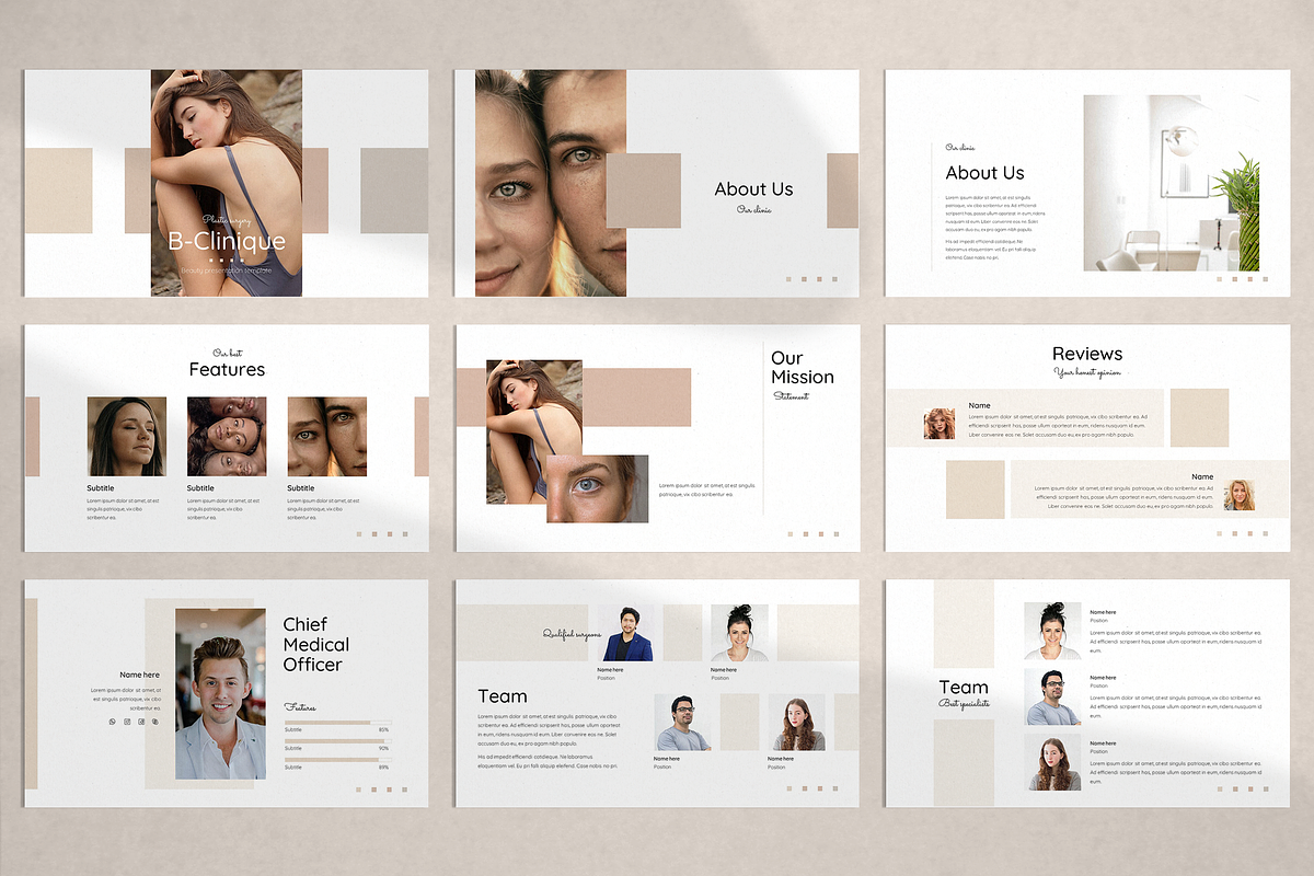 Plastic Surgery PowerPoint Template, a Presentation Template by Flat Icons