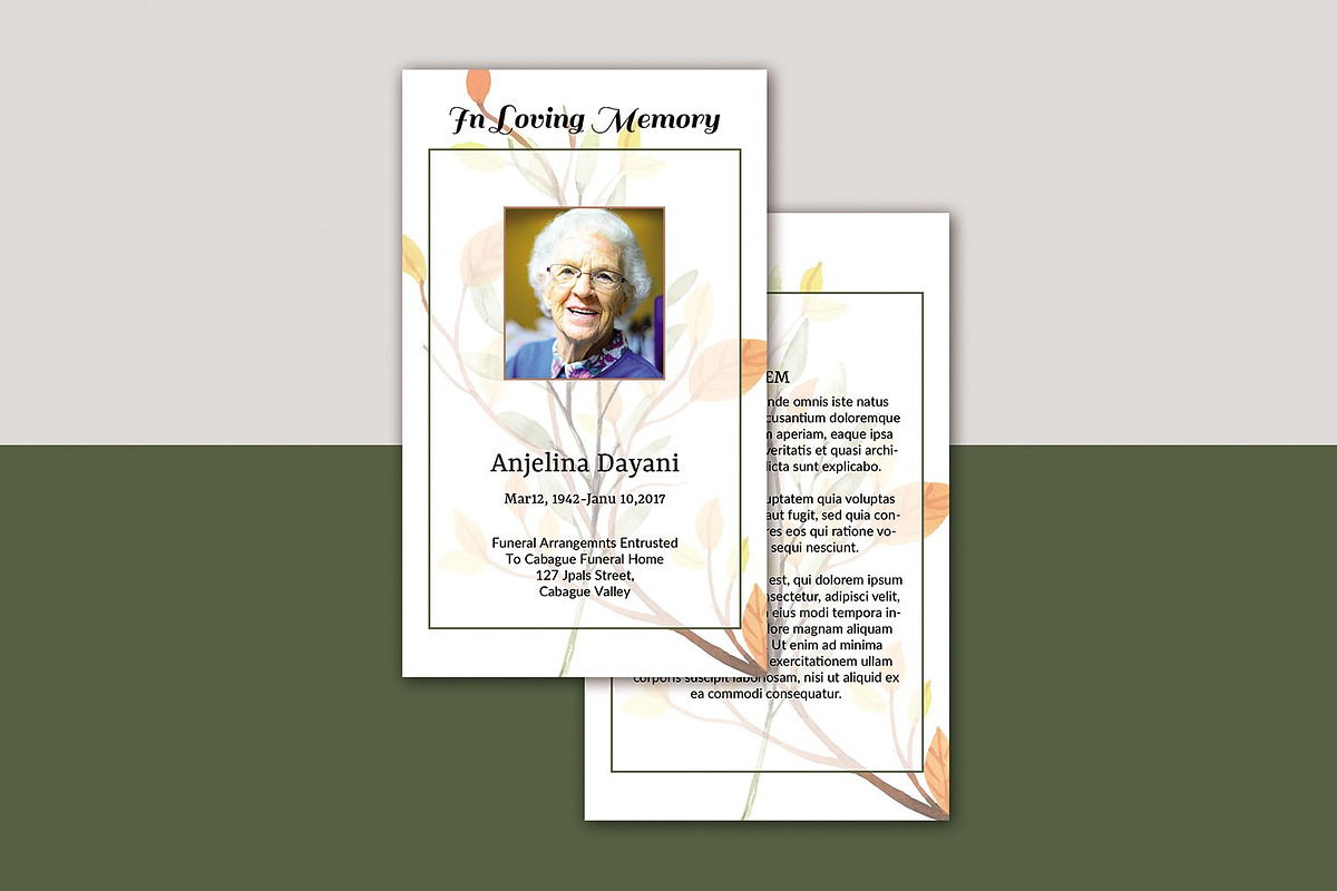 Funeral Prayer Card, a Card Template by Template Shop (Photo 2 of 4)