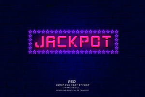 Jackpot Neon Sign PSD Editable Text, a Layer Style Add-On by TrueVector