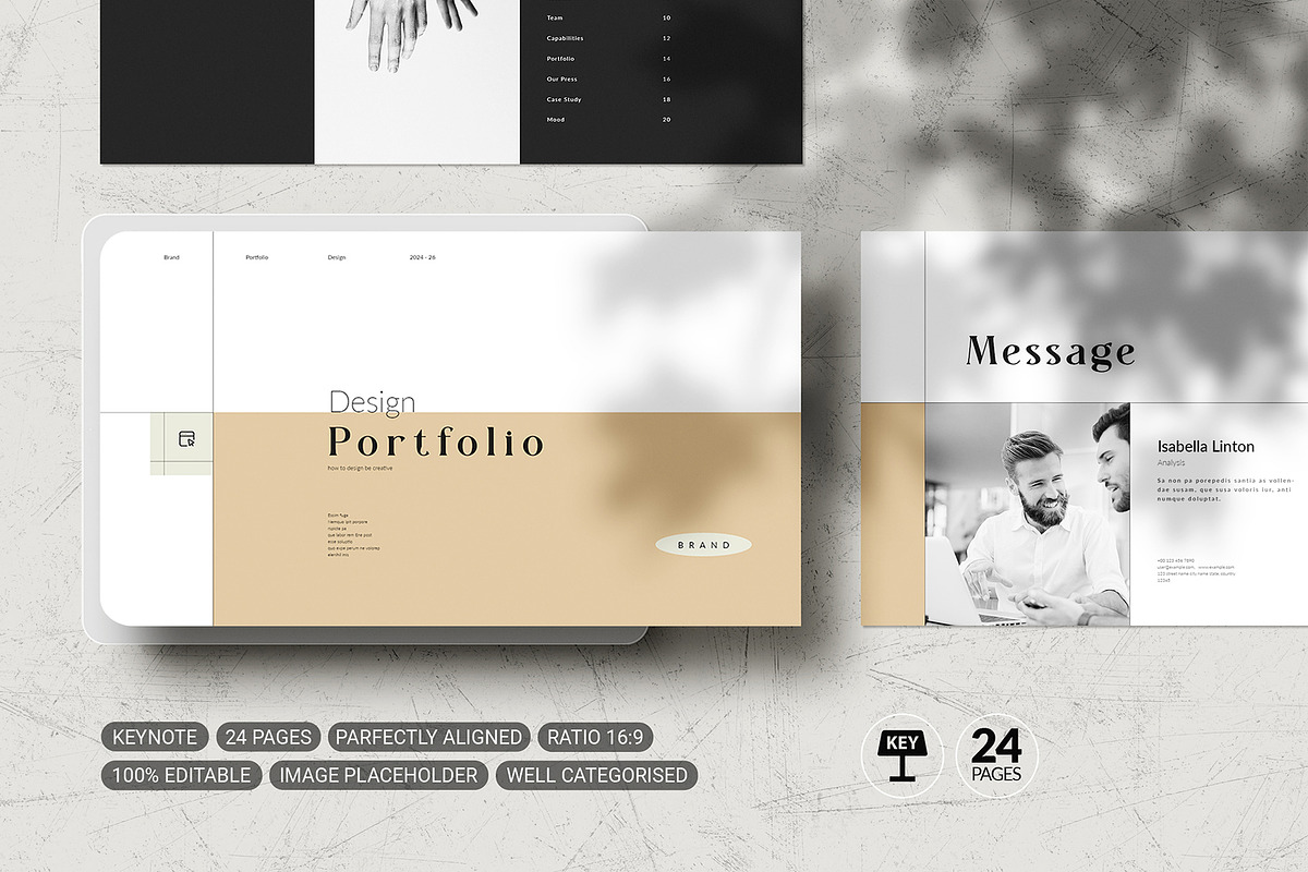 Portfolio Template Keynote, a Presentation Template by White Graphic (Photo 1 of 7)
