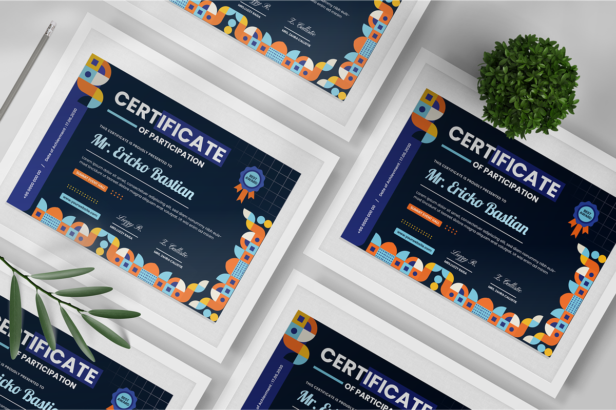 Geometric Certificate, a Stationery Template by SquidPixey (Photo 4 of 6)