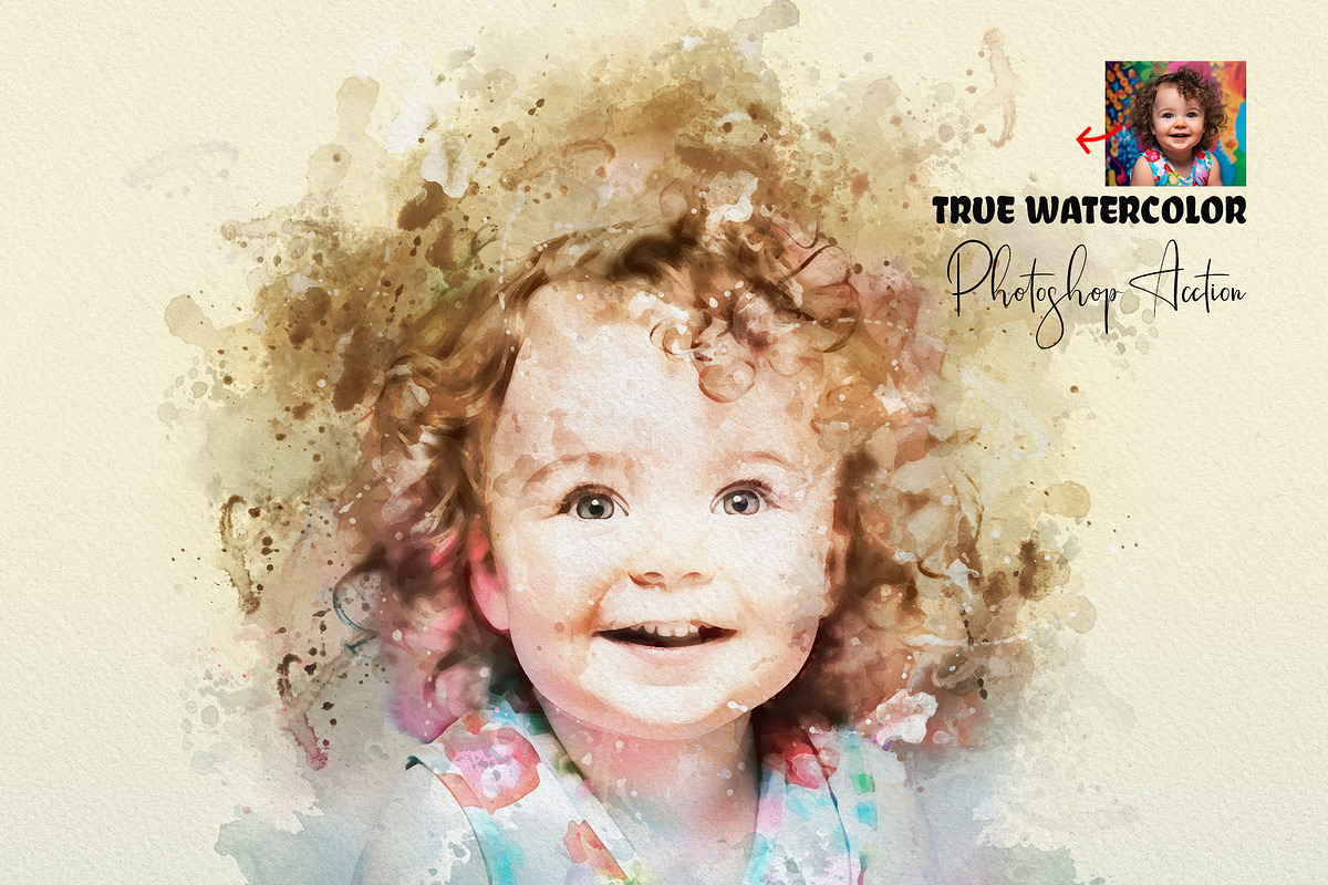 True Watercolor Photoshop Action, an Action Add-On by Photoshop Action (Photo 1 of 11)