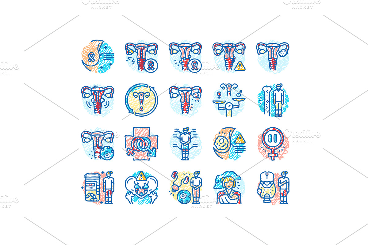 woman health medical care icons hand, an Object Illustration by pikepicture