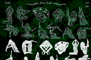 GREEN WITCH YOGA Line Art BUNDLE