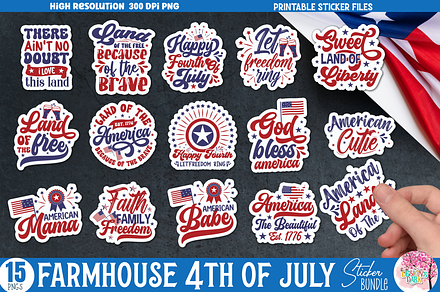 Farmhouse 4th of July Sticker Bundle