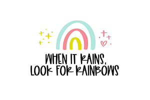 Rainbow Dreams Font With Extras