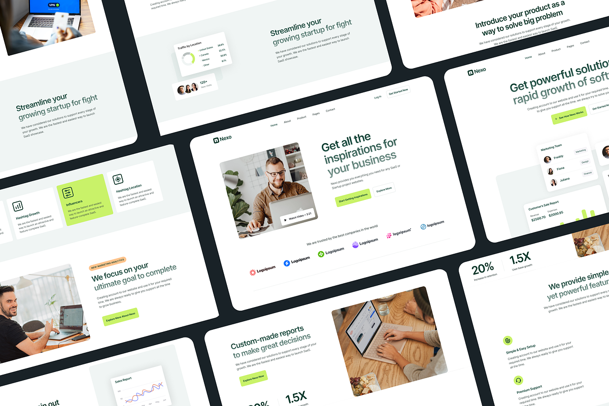 Nexo: Multi-Layout SaaS Figma, an UI Kit Template by FinestDevs (Photo 7 of 8)