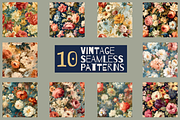 Vintage Floral Wallpaper Patterns, a Pattern Graphic by NadiaTheronArt (Thumbnail 2 of 5)