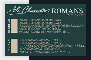 ROMANS Rexamples Font Duo