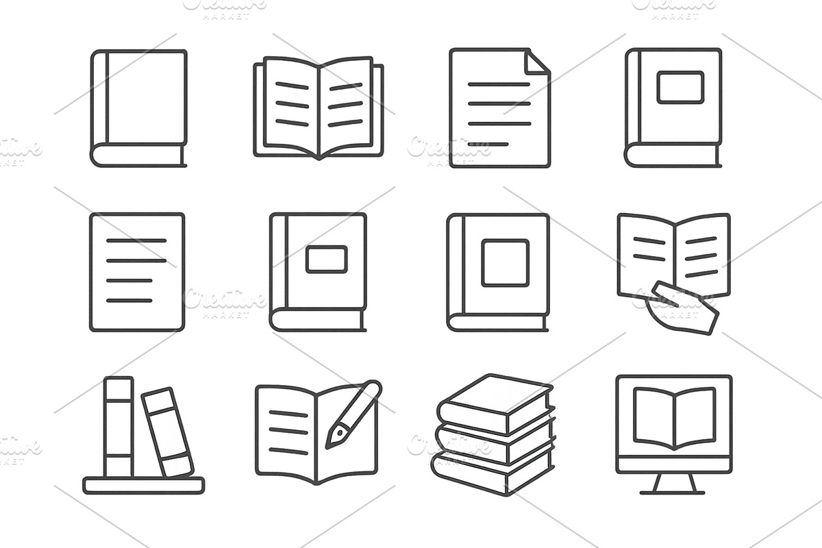 Various book and document icons in, an Education Illustration by ZinetroN