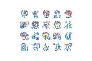 Prostatitis Disease set Icons hand, an Object Illustration by pikepicture