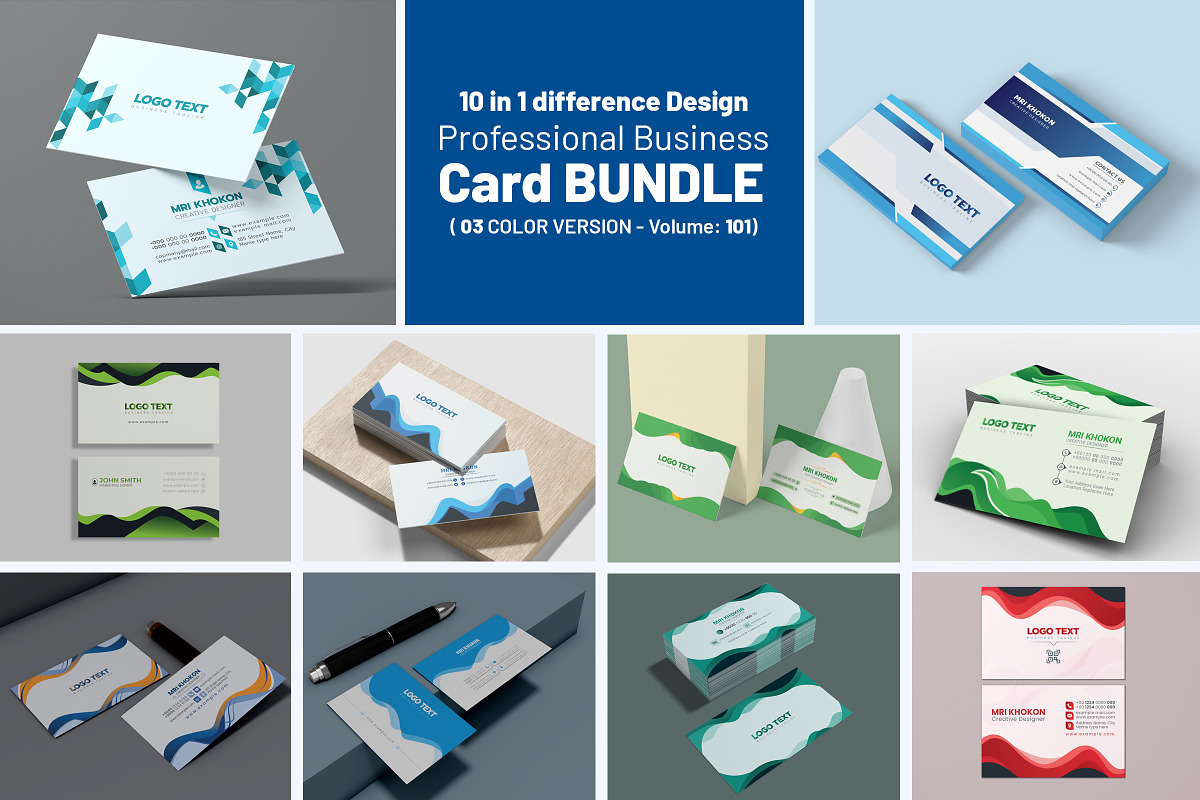 Minimalist Business Card Bundle, a Business Card Template by MRI STUDIO (Photo 1 of 38)