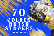 70 Golden Brush Stroke Elements, an Object Graphic by smishura (Thumbnail 1 of 7)